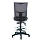 Black office chair with mesh backrest on a white background