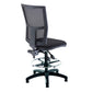Black office chair with mesh backrest on a white background