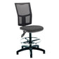 Gray office chair with mesh backrest on a white background