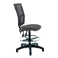 Black office chair with mesh backrest on a white background