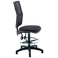 Black office chair with mesh backrest on a white background