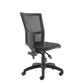 Black office chair with mesh back on a white background