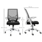 Ergonomic office chair with dimensions displayed