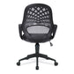 Black office chair with mesh back on a white background