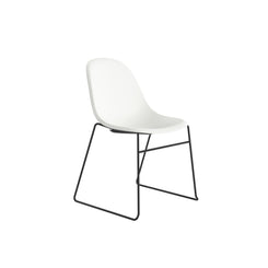 Lizzie Skid Chair in white. 