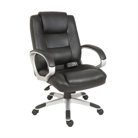 Lumbar Massage Executive Office Chair in black with remote. 