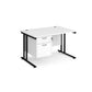 Rectangular office desk with a cantilever frame and a White two-drawer fixed pedestal. The desk has a melamine finish and is pictured against a white background.
