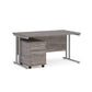 A grey finish desk with a 2 drawer pedestal bundle on a white background24