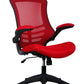 Marlos Mesh Back Office Chair With Folding Arms in red