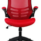 Marlos Mesh Back Office Chair With Folding Arms in red front view