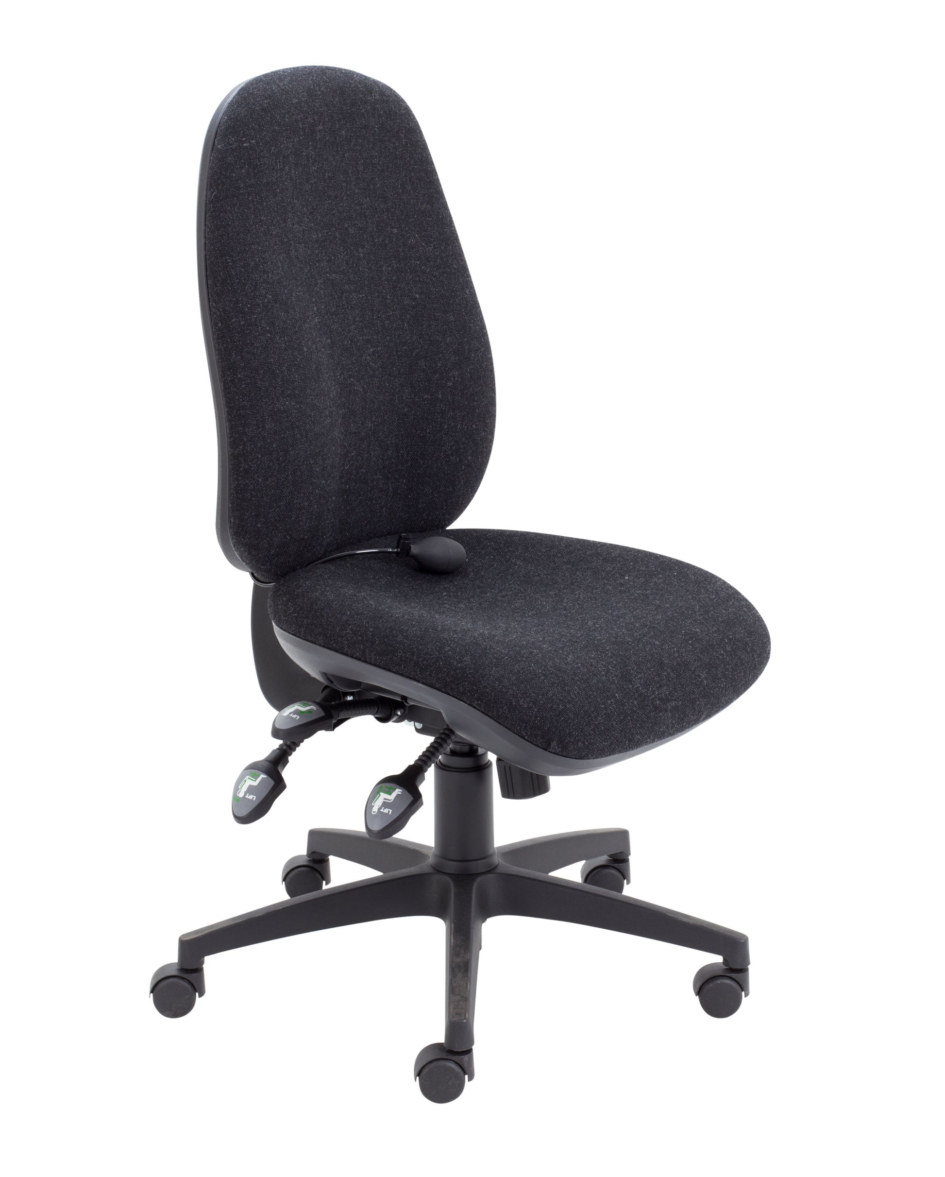 Maxi Ergo Chair With Lumbar Pump in charcoal