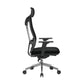 Black office chair with adjustable features on a white background
