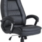 Black office chair with armrests on a white background