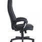 Black office chair with ergonomic design on a white background