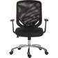 Black office chair with mesh backrest on a white background