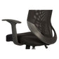 Black office chair with mesh backrest on a white background