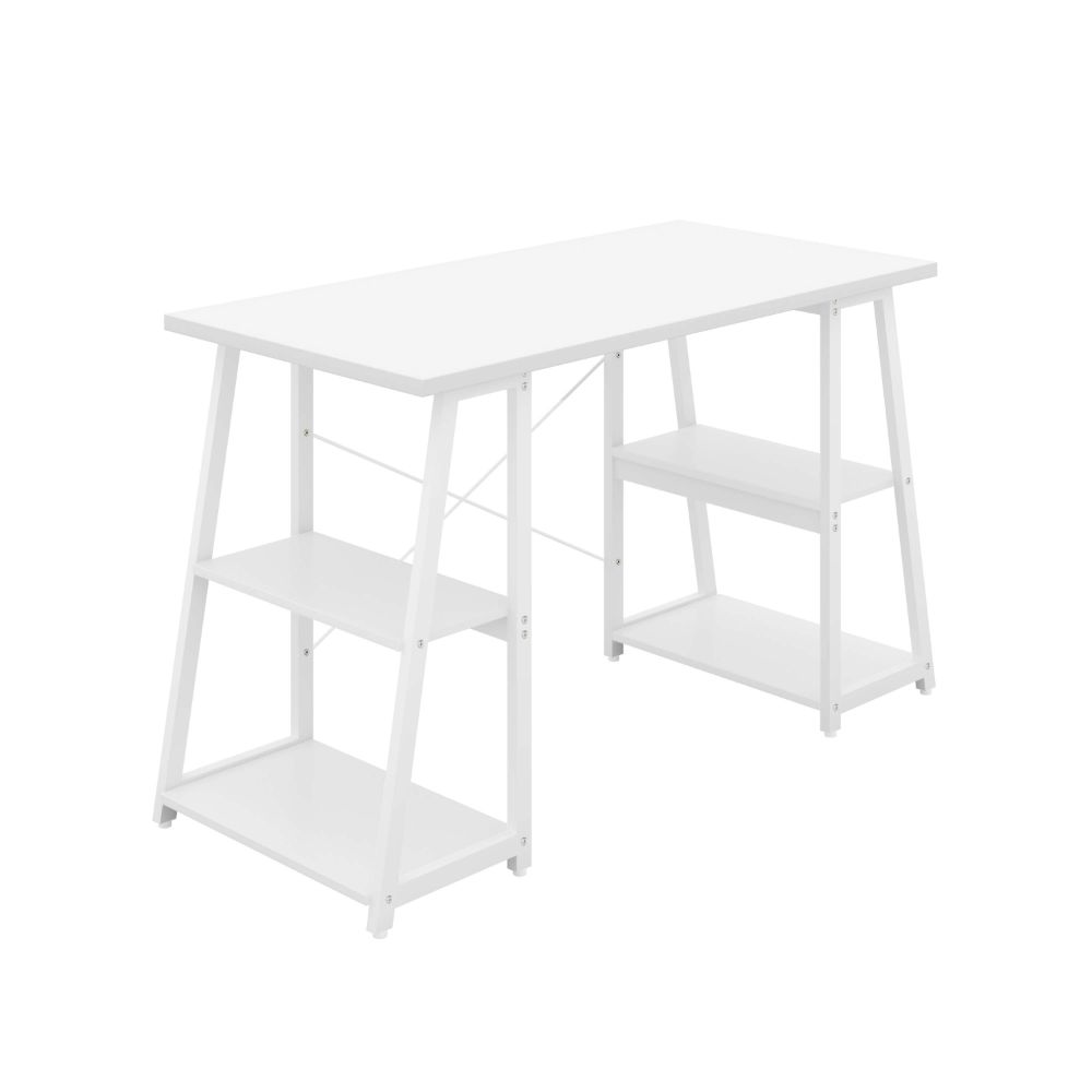 Odell Home Office Desk in white against a white background. 