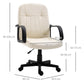 Cream office chair with dimensions marked on a white background
