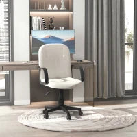 Modern office desk with chair and decorative elements