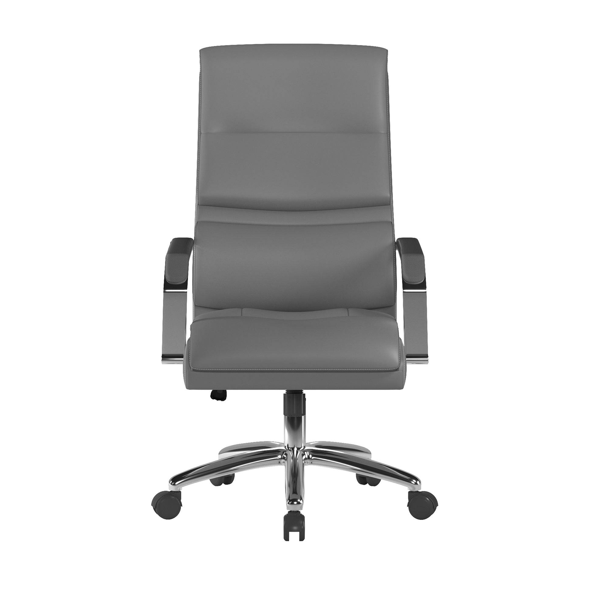 Gray office chair with a white background