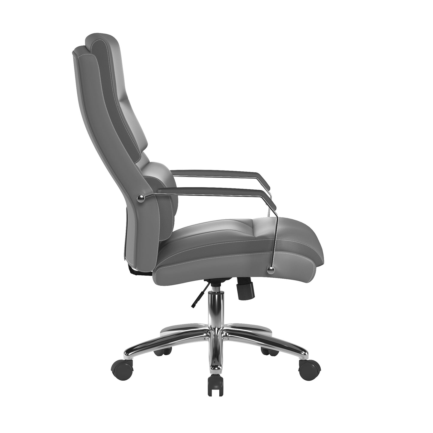 Gray office chair with a white background