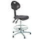 Polyurethane Chrome Draughtsman Chair in black.