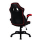 Black office chair with red accents on a white background