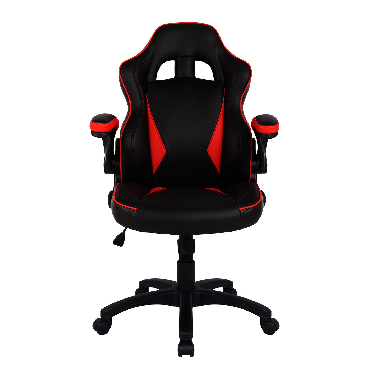 Black and red gaming chair on a white background