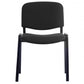 A black conference chair with a padded backrest and seat, featuring a four-legged frame.