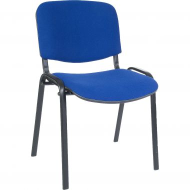 Blue chair with black frame on a white background