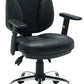 A black Puma office chair with a PU seat, chrome 5-star base, and adjustable armrests.