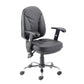 Black office chair with armrests on a white background