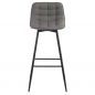 Bar stool with woven backrest and seat in a dark gray color