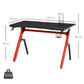 RGB 120 x 66cm Gaming Desk, Computer Table, Black and Red dimensions