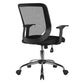 Black office chair with mesh backrest on a white background