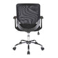 Black office chair with mesh backrest on a white background
