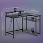 Reversible 'L' LED Light Gaming/Work Desk - Black dimensions