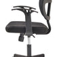 Black office chair with mesh back and seat on a white background