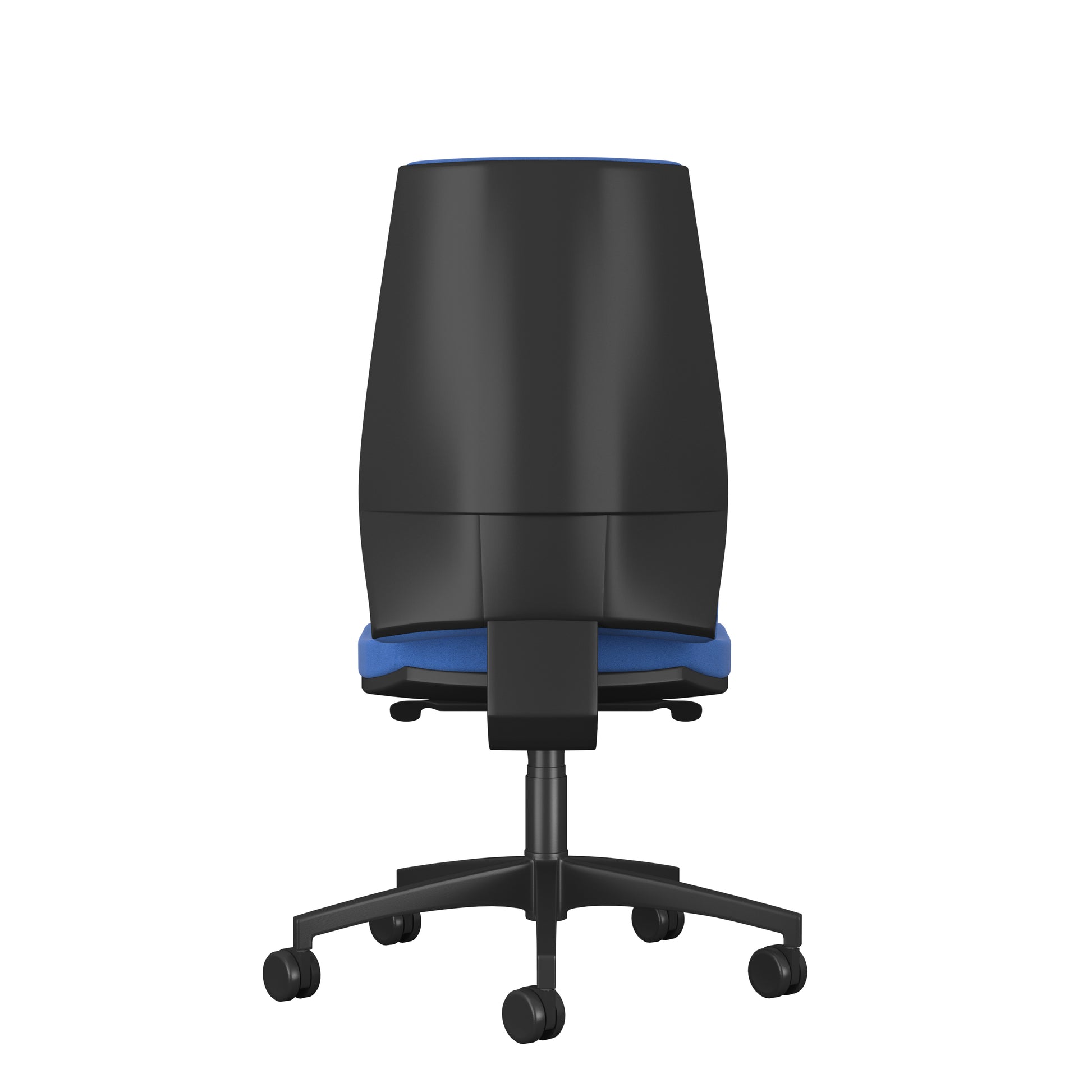 Blue office chair with blue seat on a white background