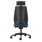 Blue office chair with blue seat on a white background