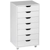 White dresser with multiple drawers on a white background