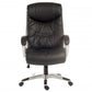 Black office chair with a white background