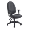 Sofia Adjustable Lumbar Operators Chair in charcoal.