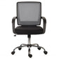 Black office chair with mesh backrest on a white background