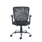 Black office chair with mesh backrest on a white background
