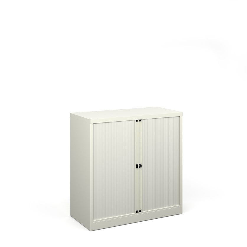 A white cabinet on a white background.
