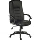 Black office chair with high backrest on a white background