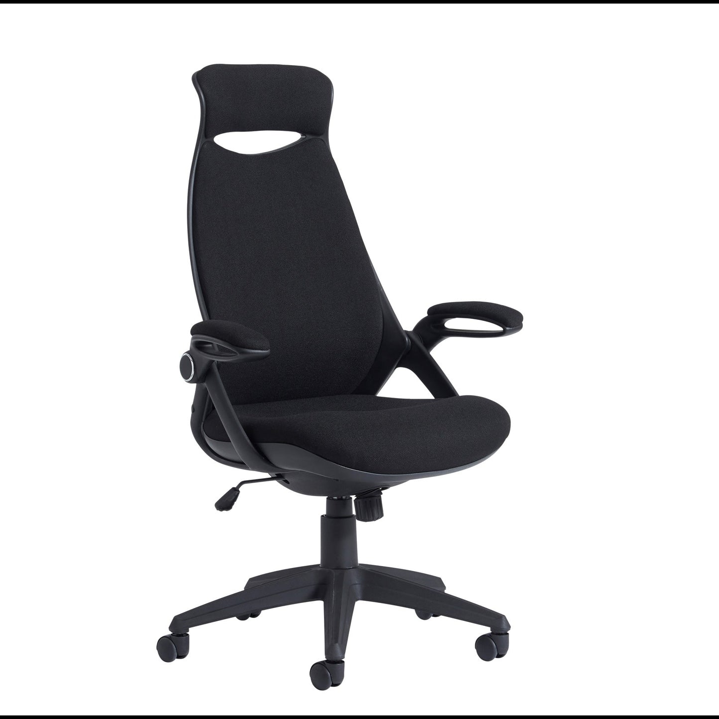 Tuscan Fabric Managers Chair With Head Support in black 