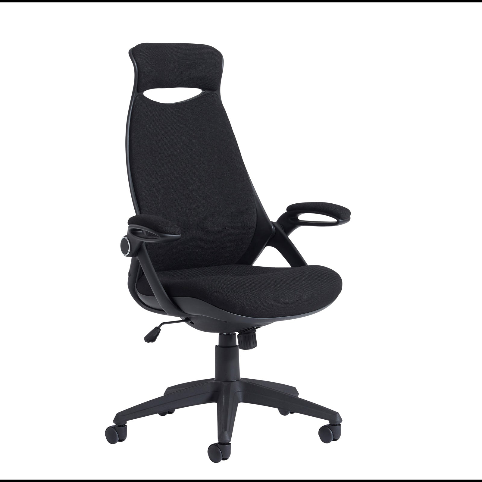 Tuscan Fabric Managers Chair With Head Support in black 