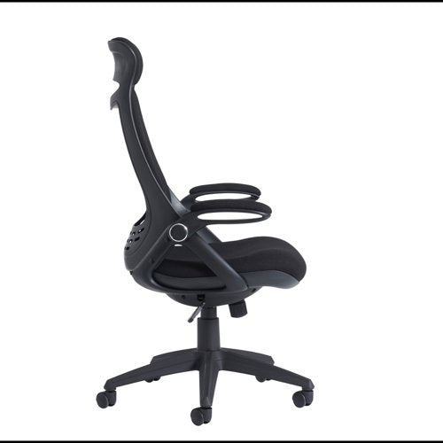 Black office chair on a white background
